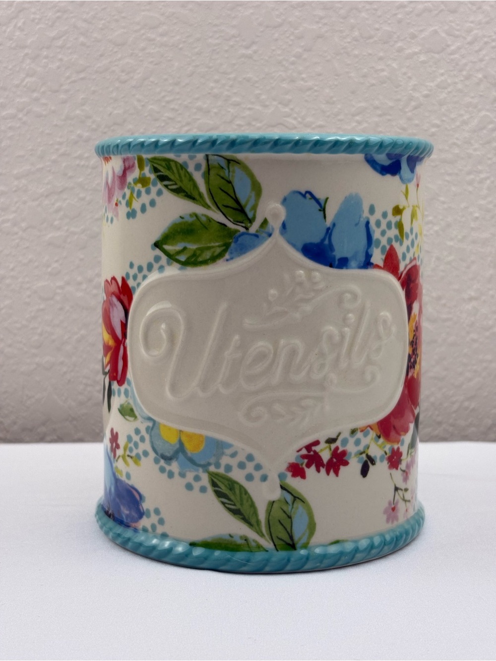 The Pioneer Woman Melody Floral Stoneware Utensil Holder